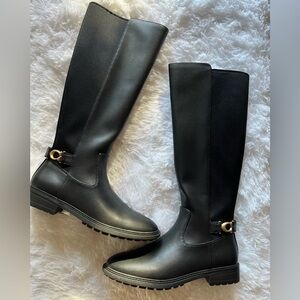 NWT Coach Black Knee High Boots